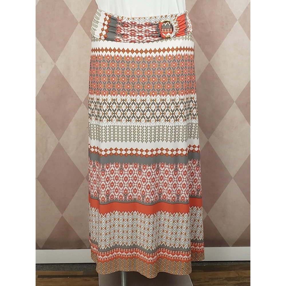 🆕️ Robert Louis | Coral Geometric Maxi Skirt